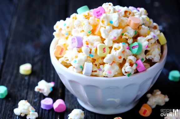 popcorn avec petits coeurs pour cadeaux d'invités